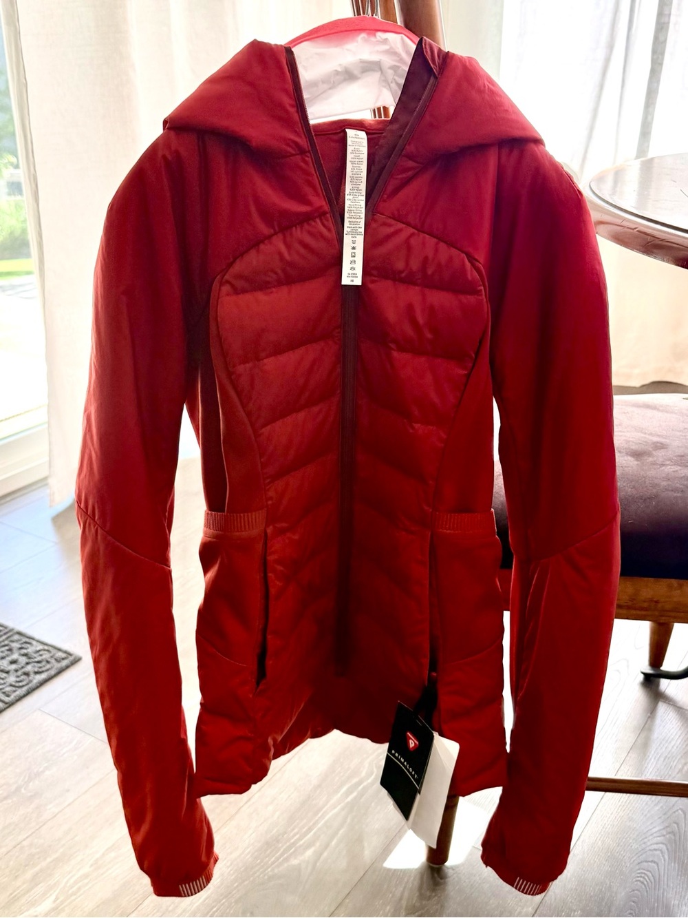 NWT lululeon athletica primaloft Down For It All size 4 puffer burnt orange